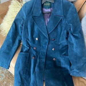 Vintage Danier Women's Teal Double-Breasted Blazer, VGC!